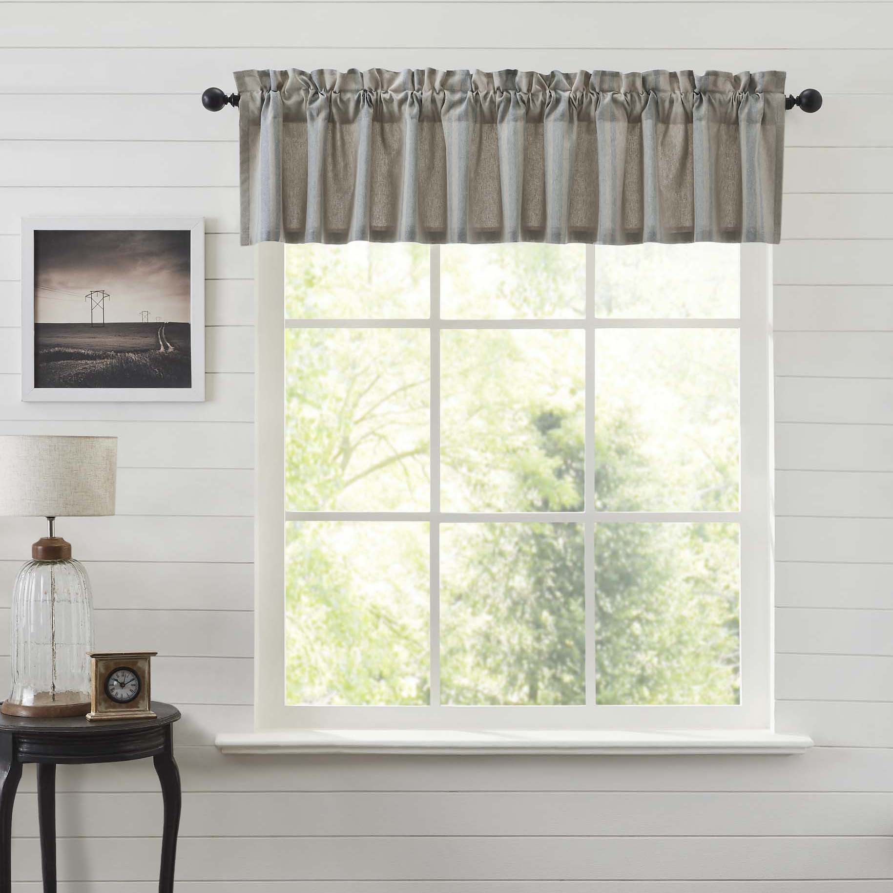 April & Olive Grain Sack Blue Valance 16x90 By VHC Brands