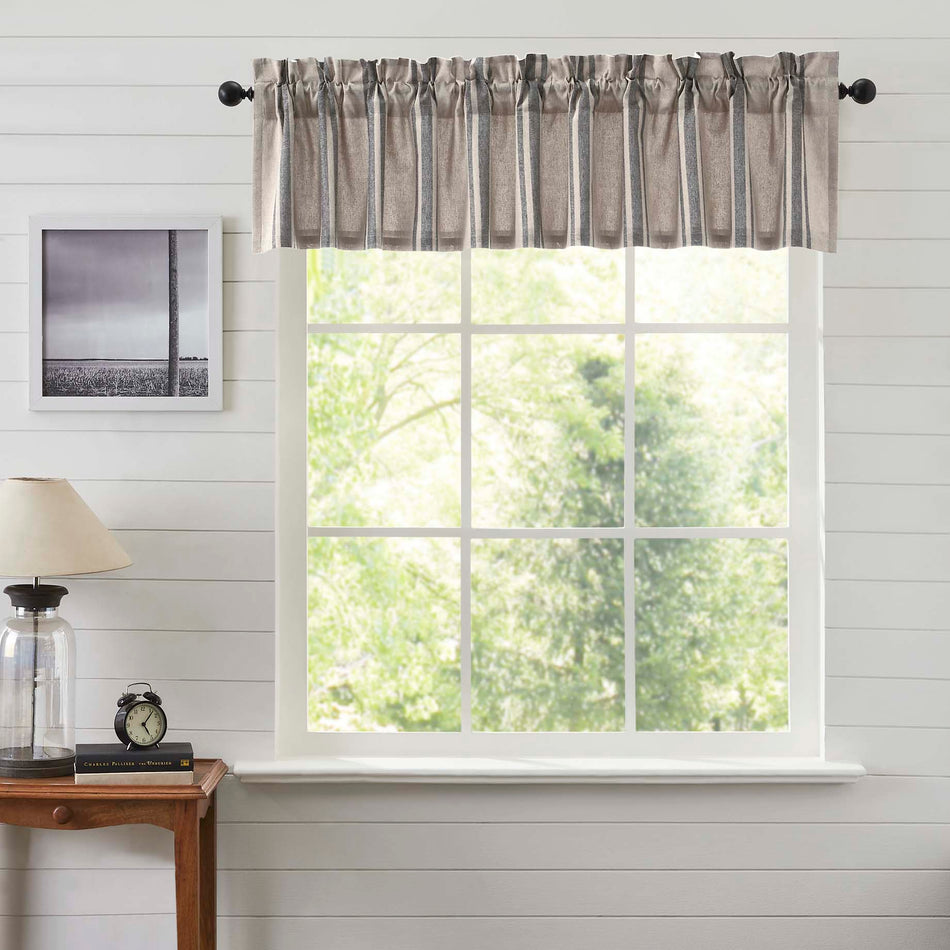 April & Olive Grain Sack Charcoal Valance 16x90 By VHC Brands