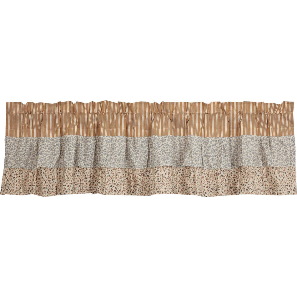 April & Olive Kaila Ticking Gold Ruffled Valance 16x72 By VHC Brands