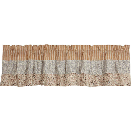 April & Olive Kaila Ticking Gold Ruffled Valance 16x72 By VHC Brands