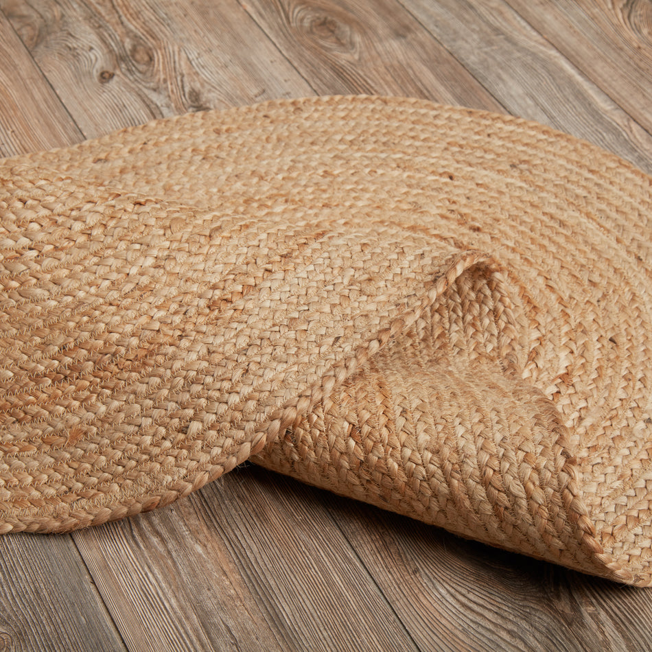 April & Olive Natural Jute Rug Oval w/ Pad 27x48 By VHC Brands