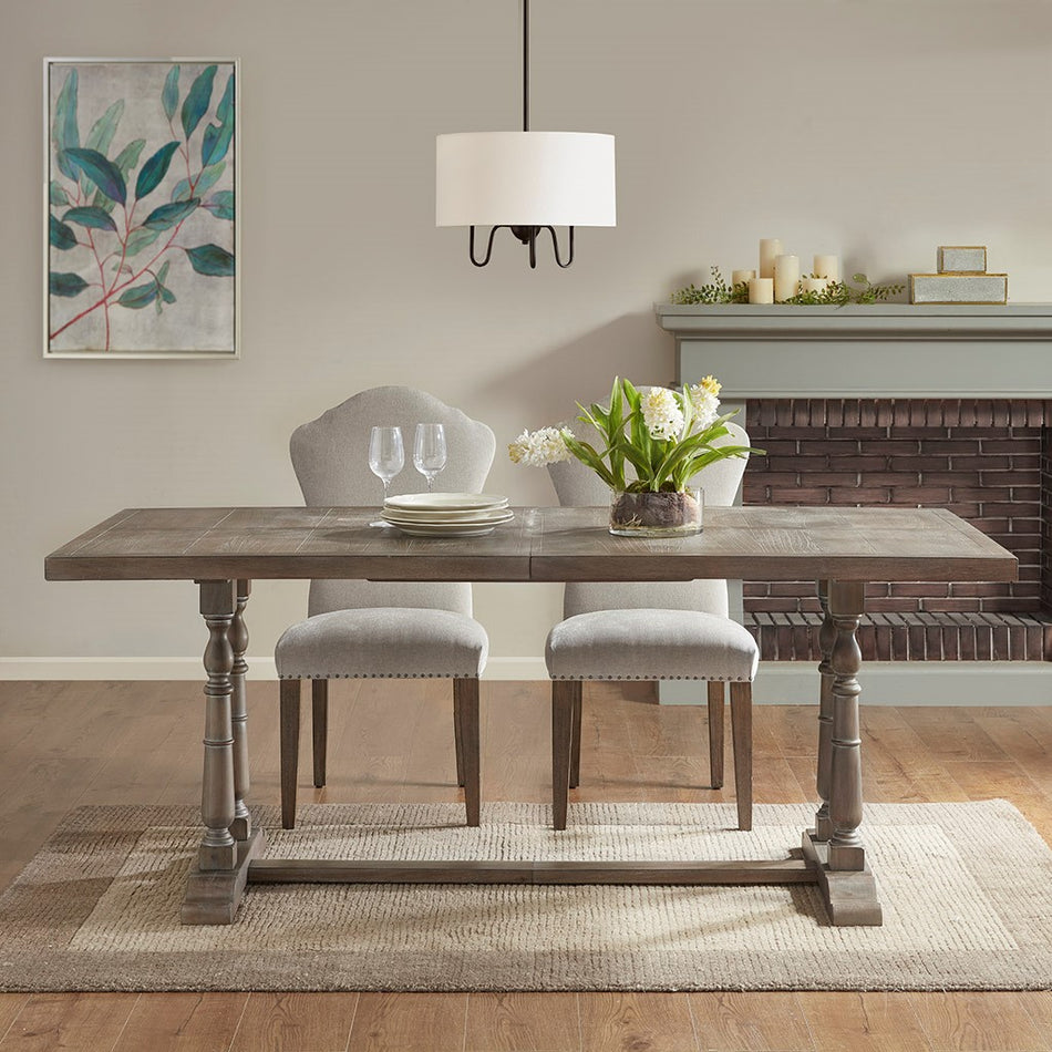 Martha Stewart Tristan Rectangular Dining Table (2 pedestal leg) - Natural / Grey 