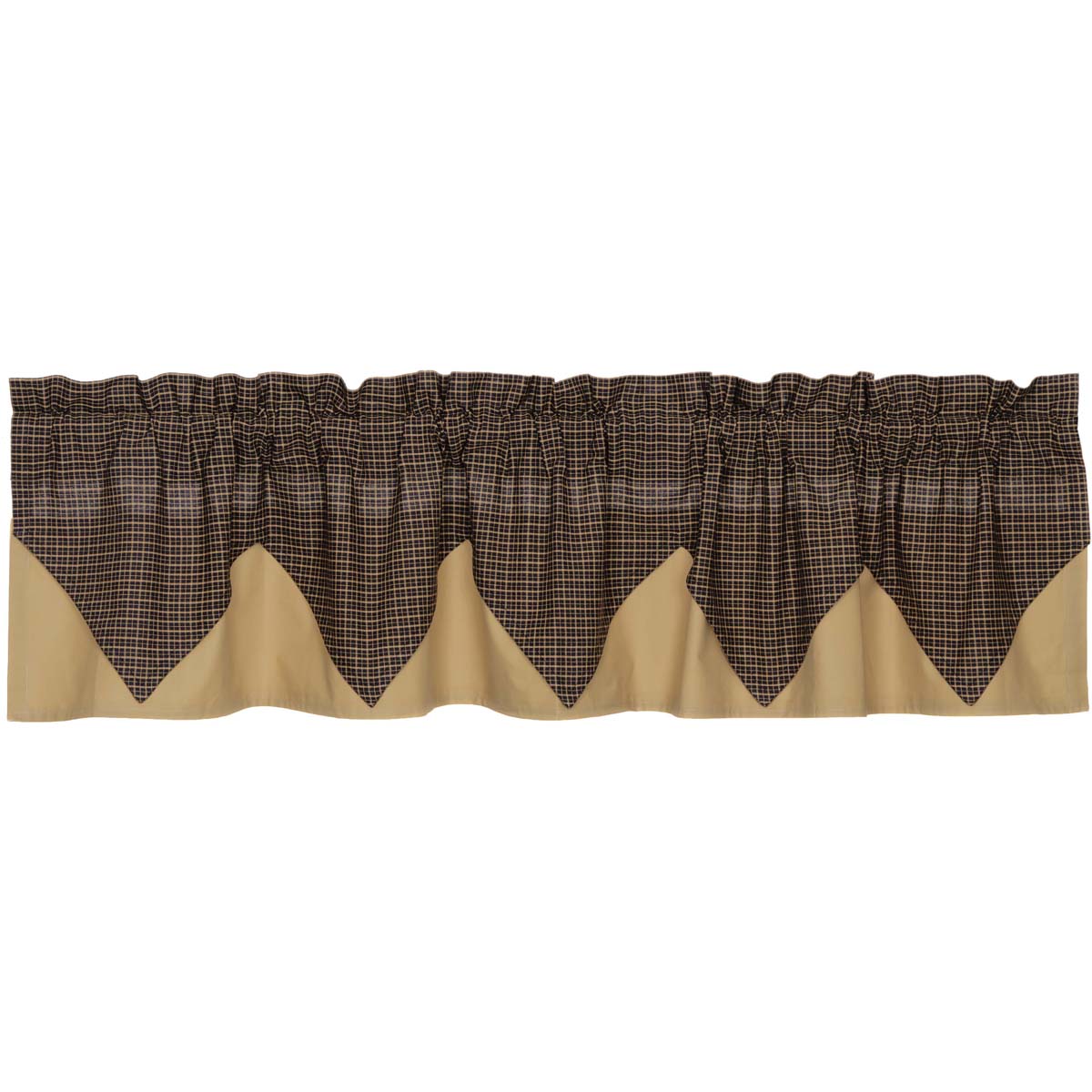 Mayflower Market Kettle Grove Plaid Valance Layered 16x72 By VHC Brands