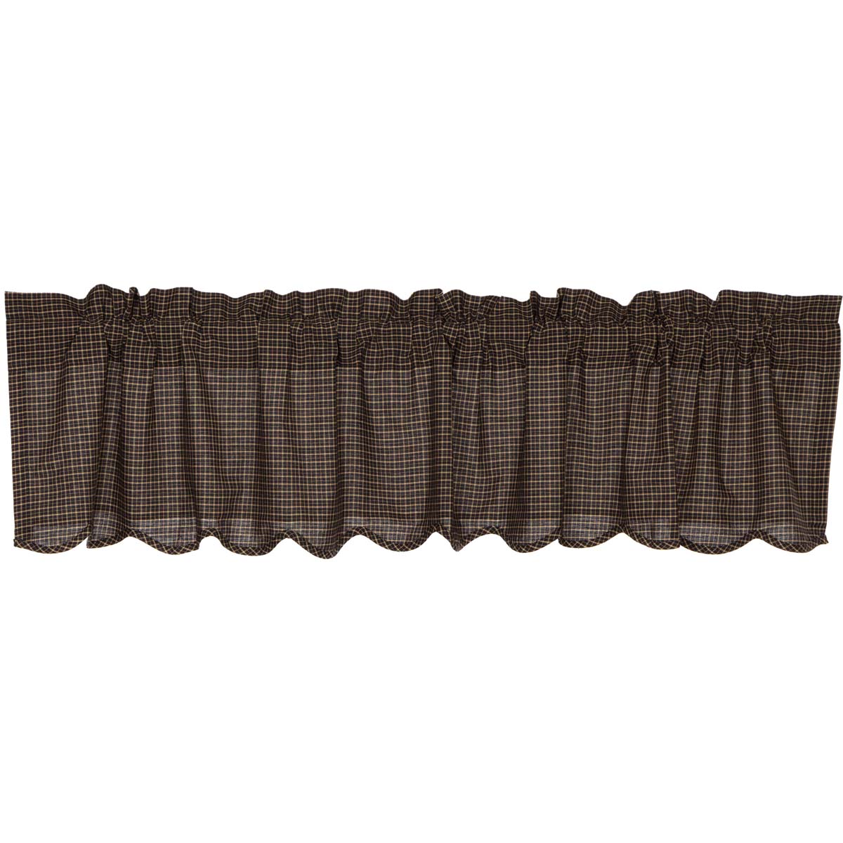 Mayflower Market Kettle Grove Plaid Valance Scalloped16x72 By VHC Brands