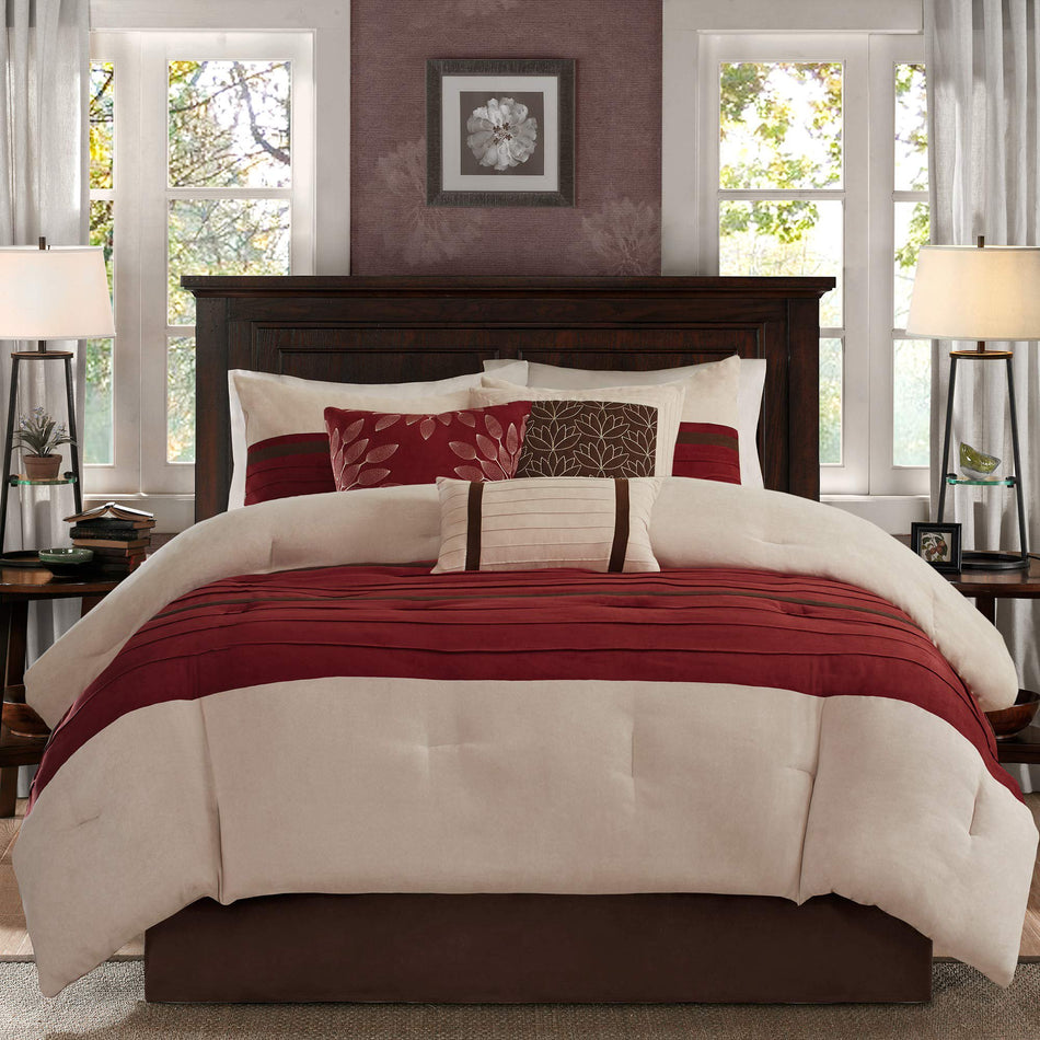 Palmer 7 Piece Comforter Set - Red - King Size
