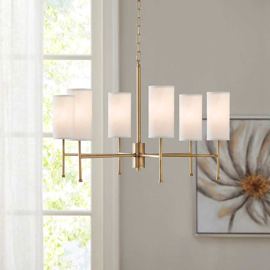 Maria 6-Light Chandelier with Interchangeable Shades - Plated Gold