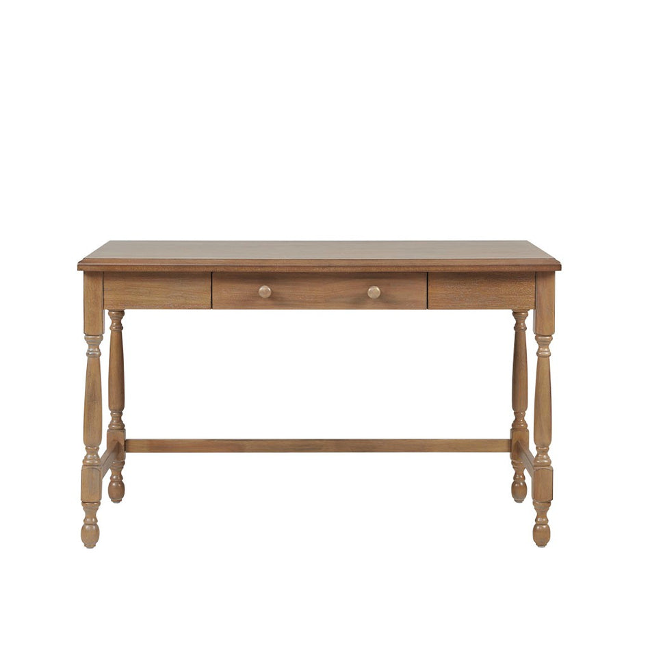 Tabitha Solid Wood Desk with 1 Drawer and turned legs - Natural