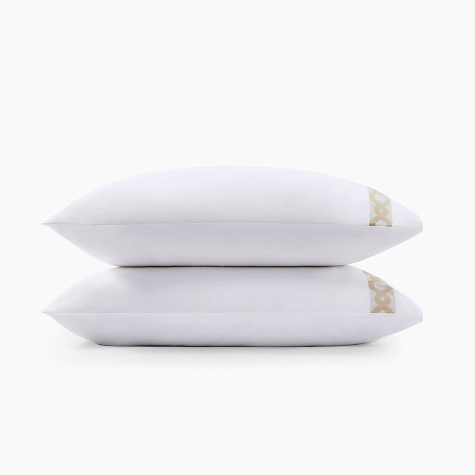 Croscill Signature Hem 300TC Cotton Pillowcases - Taupe  - Standard Size Shop Online & Save - ExpressHomeDirect.com