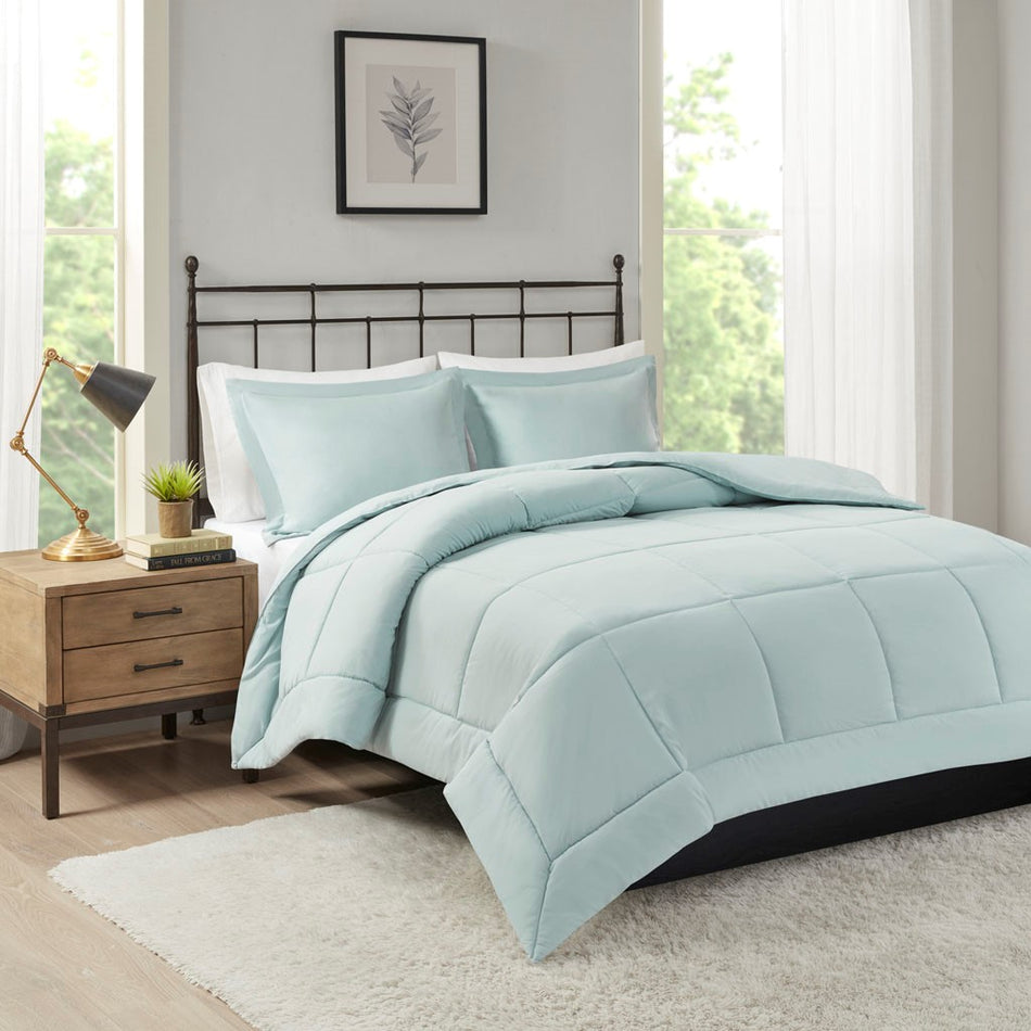 Sarasota Microcell Down Alternative Comforter Mini Set - Seafoam - Full Size / Queen Size