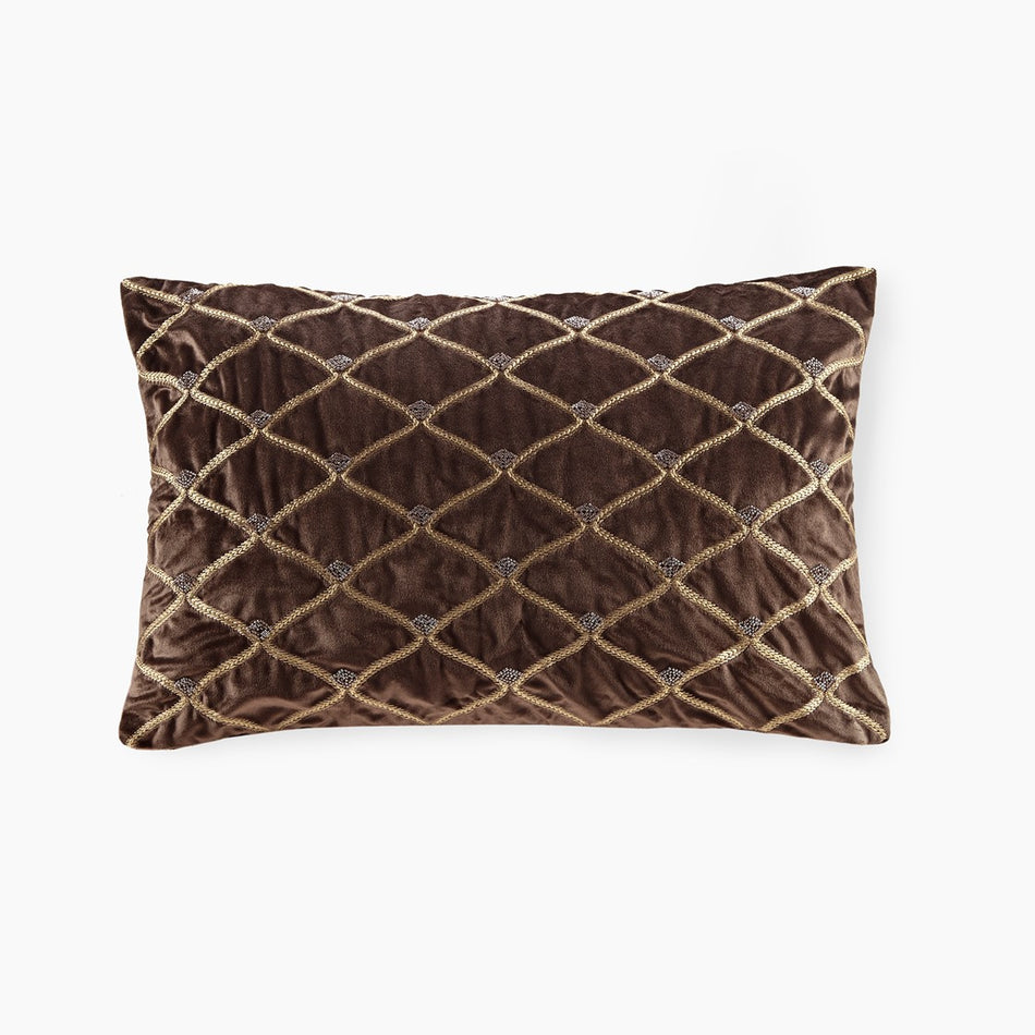 Croscill Classics Aumont Oblong Decor Pillow - Brown  - 22x15" Shop Online & Save - ExpressHomeDirect.com
