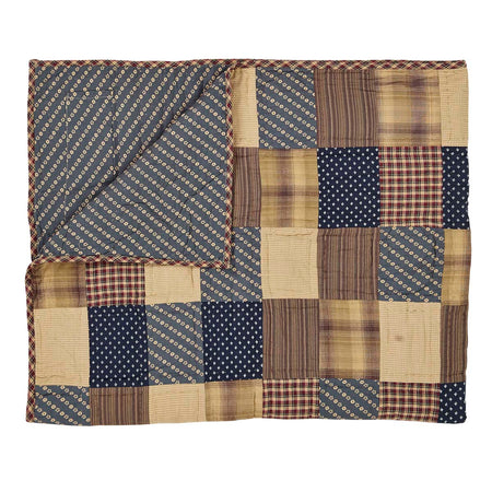 Mayflower Market Patriotic Patch Quilted Throw 60x50 By VHC Brands