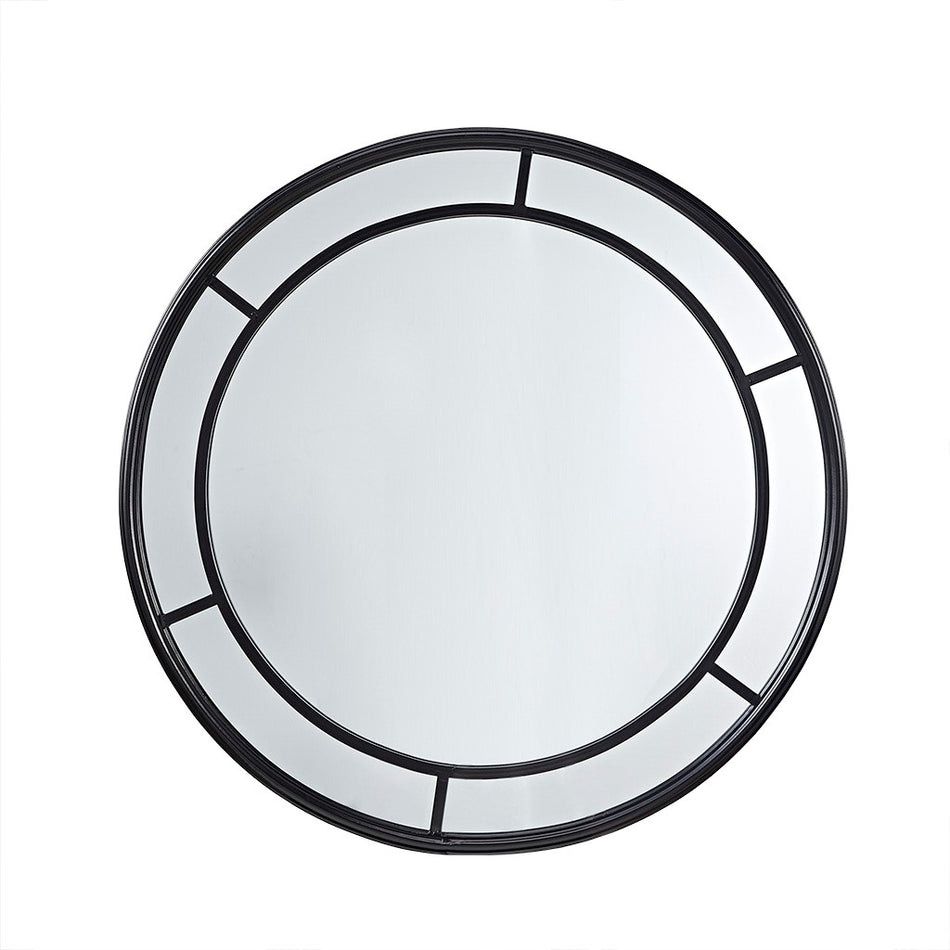 Katonah Round Framed Decor Wall Mirror - Black