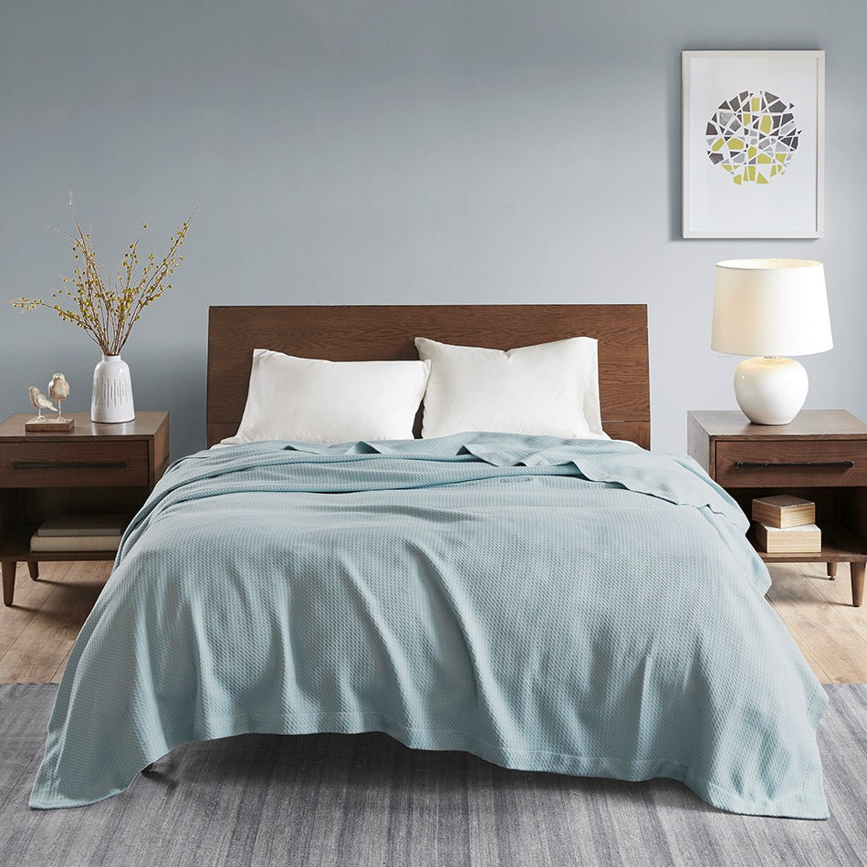 Madison Park Egyptian Cotton Blanket - Light Blue - King Size