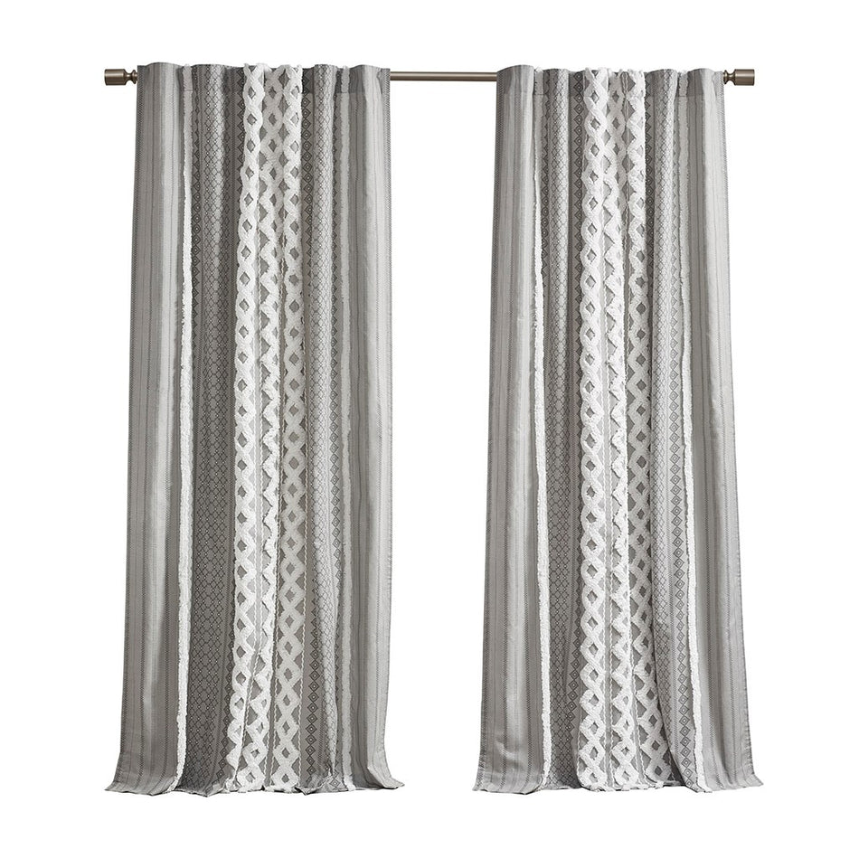 Cornelli Embroidery Curtain Panel (Single) - Ivory - 52x96"