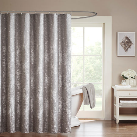 Madison Park Quinn Shower Curtain - Grey - 72x72"