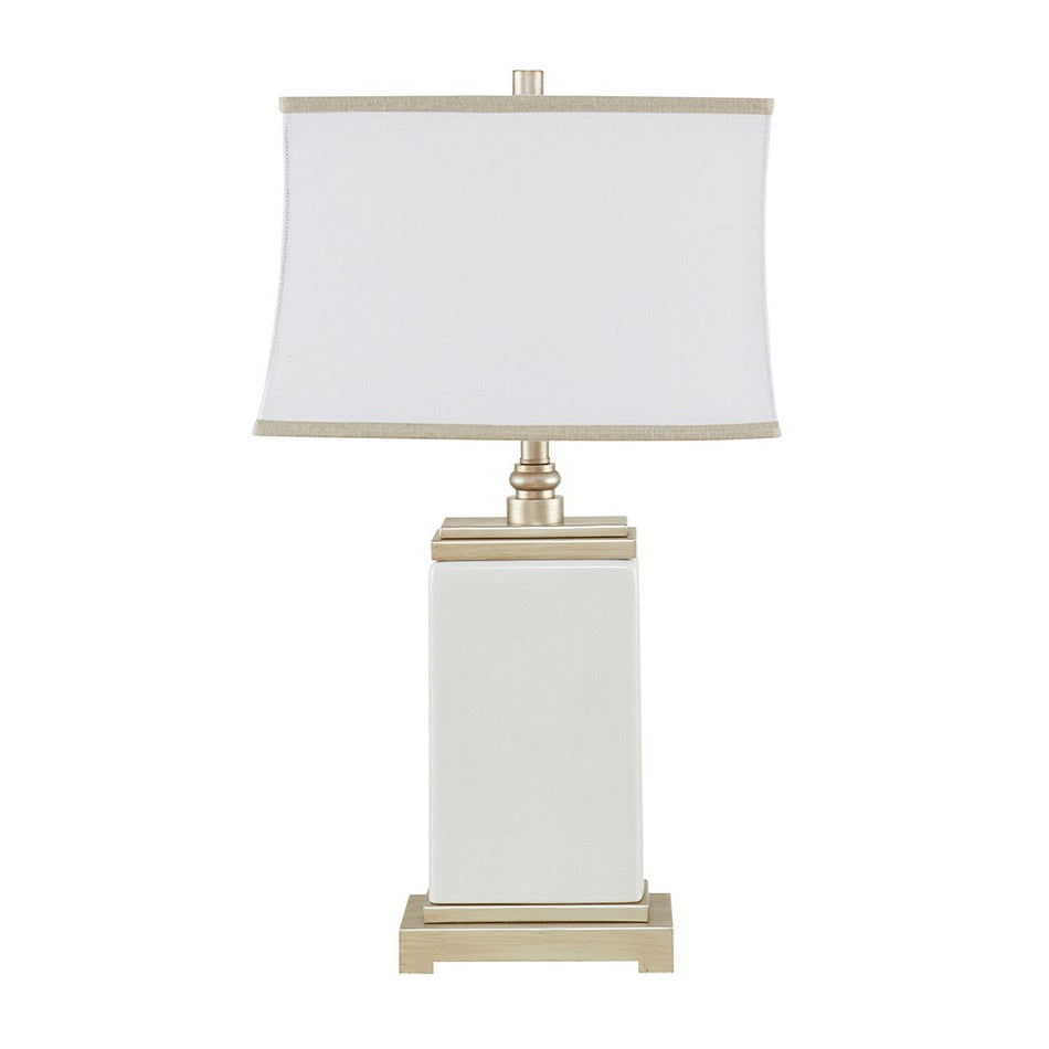Colette Rectangular Ceramic Table Lamp - Ivory