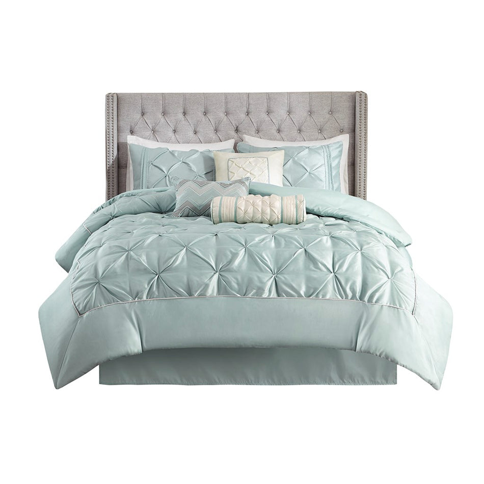 Laurel 7 Piece Tufted Comforter Set - Seafoam - Cal King Size