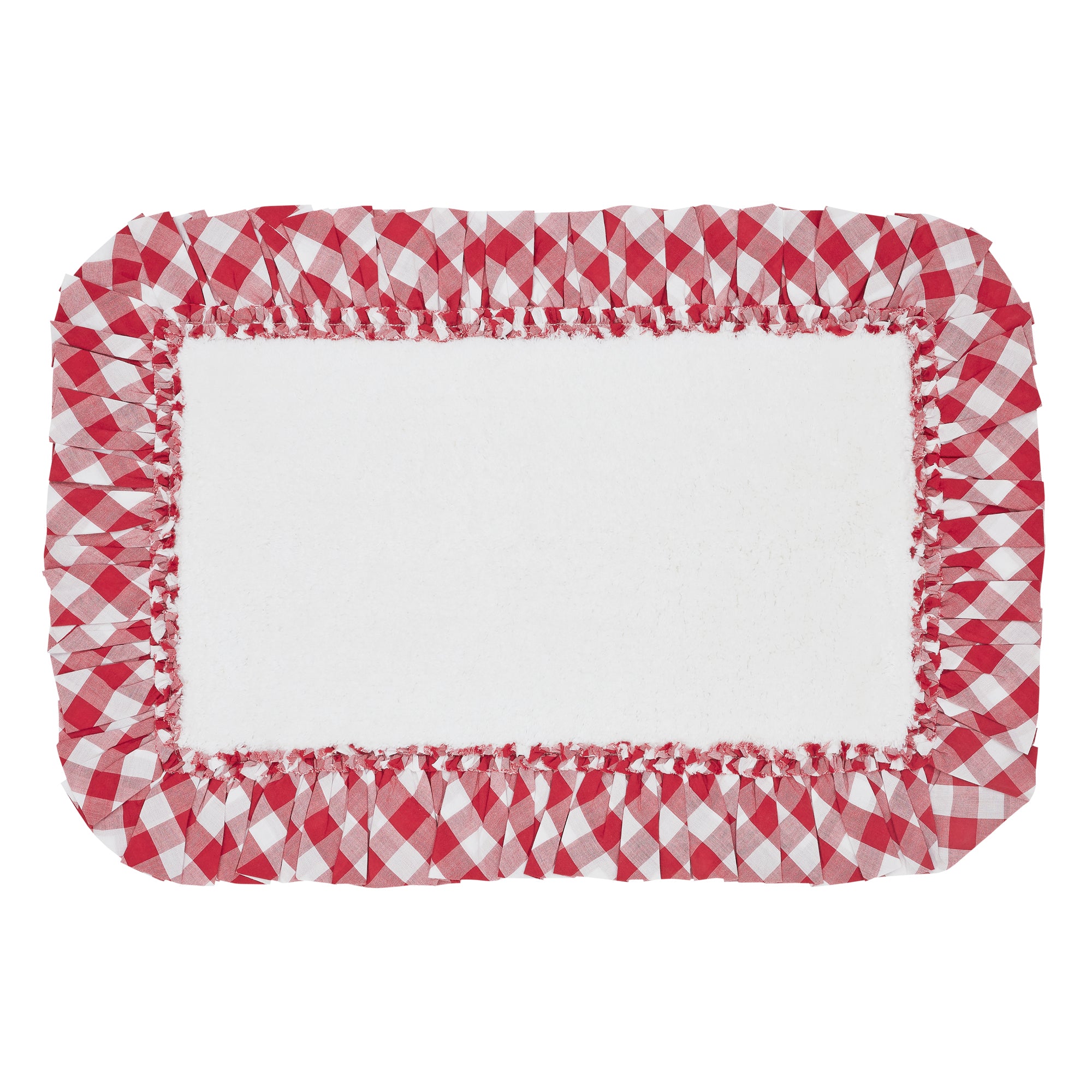 April & Olive Annie Buffalo Red Check Bathmat 20x30 By VHC Brands
