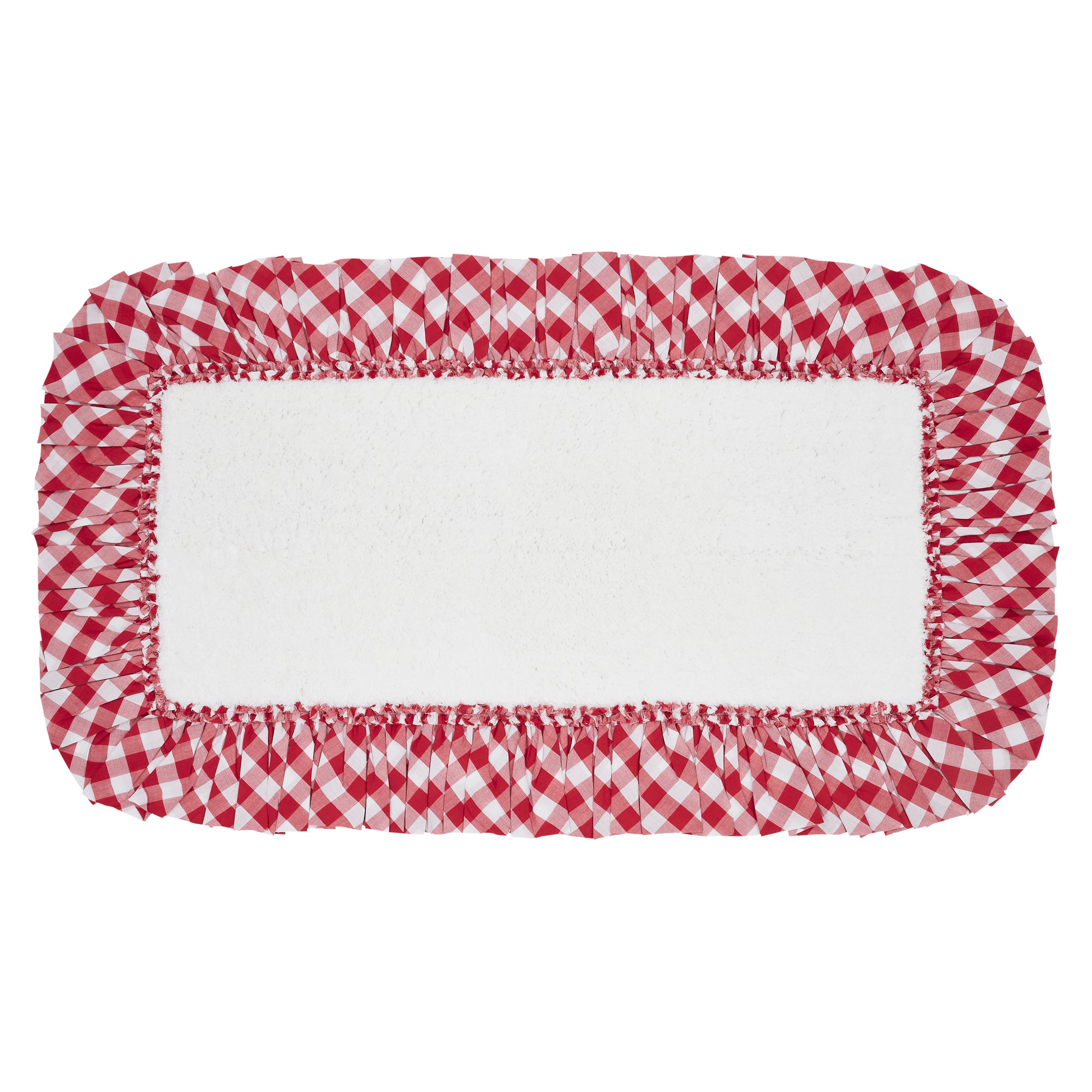 April & Olive Annie Buffalo Red Check Bathmat 27x48 By VHC Brands