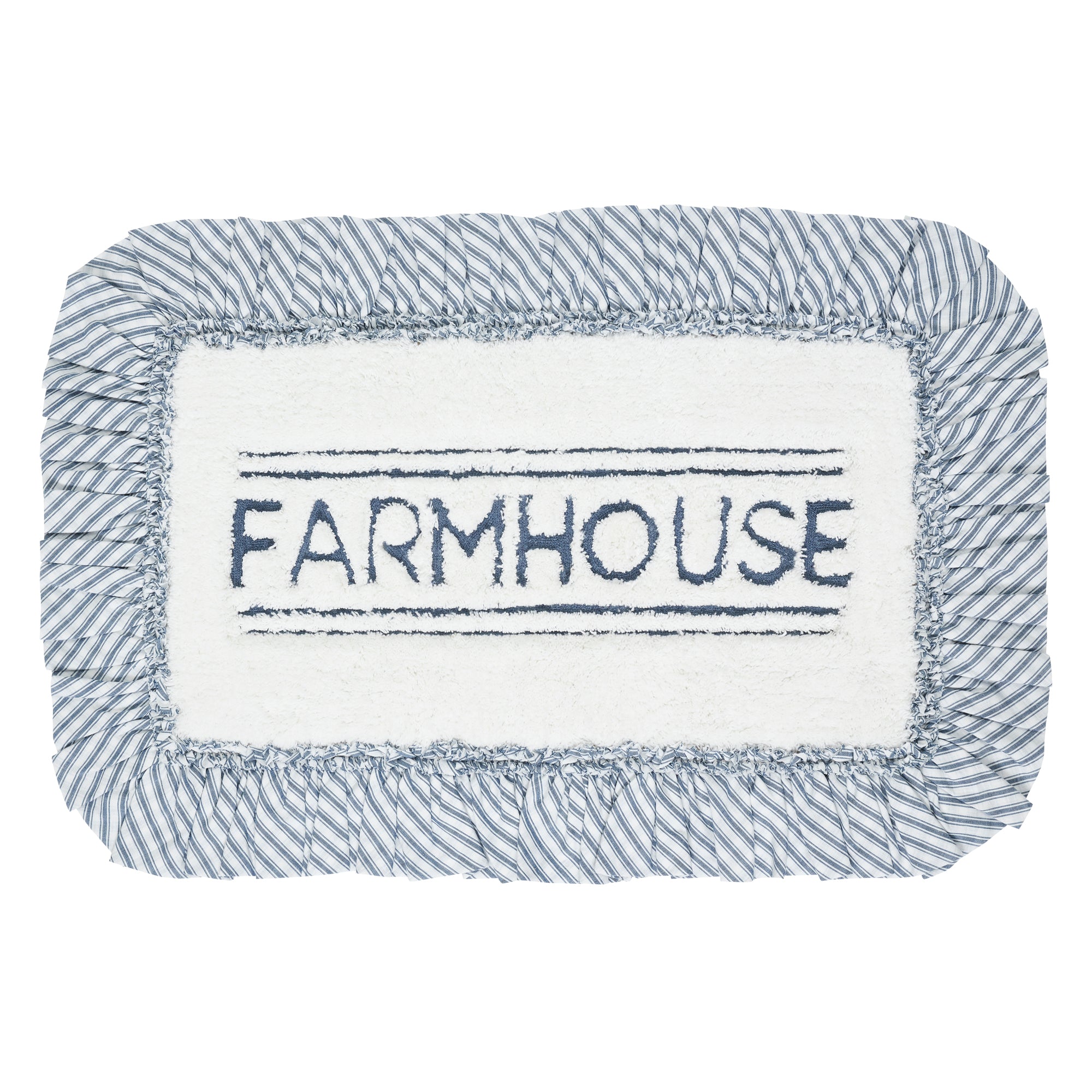 April & Olive Sawyer Mill Blue Farmhouse Bathmat 20x30 By VHC Brands