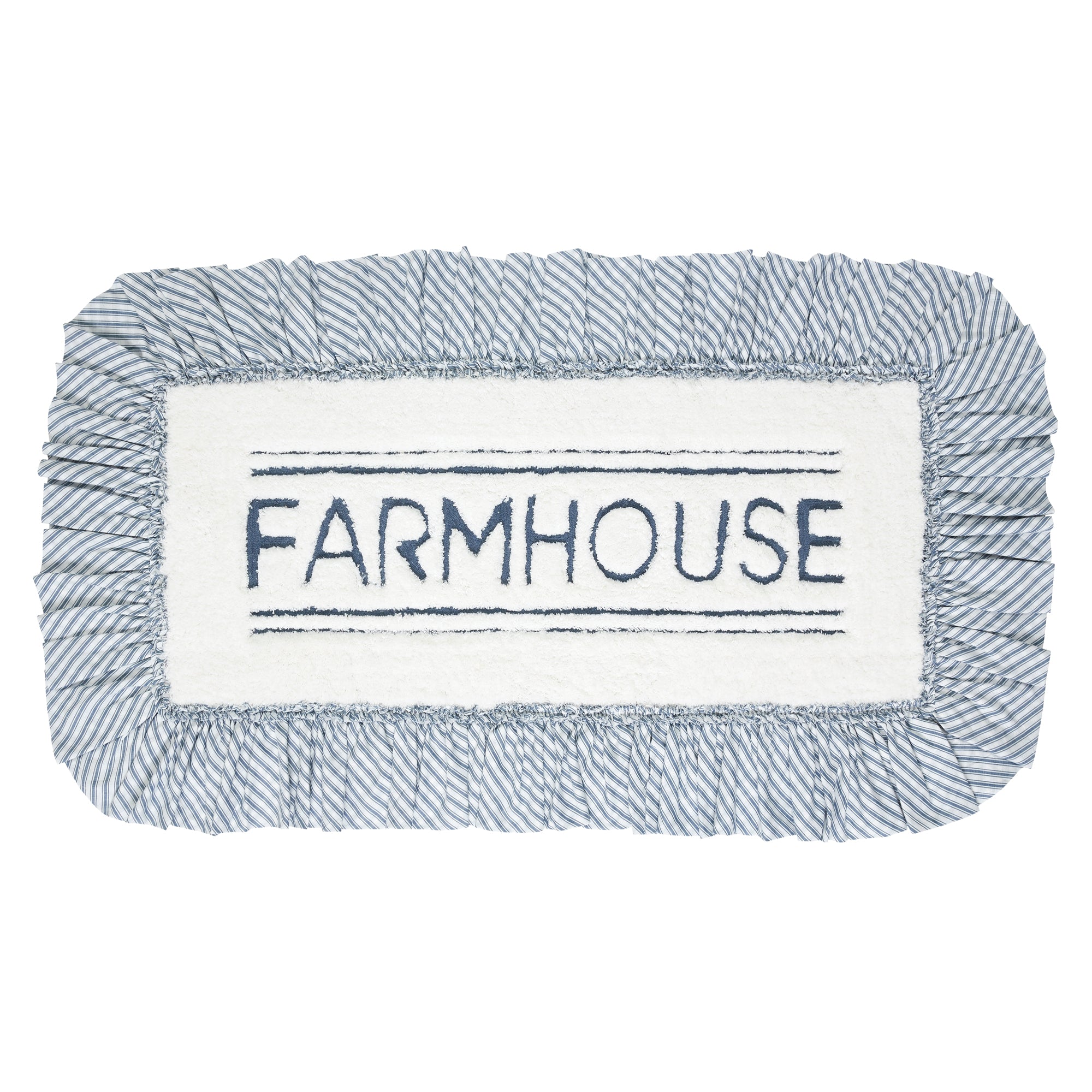 April & Olive Sawyer Mill Blue Farmhouse Bathmat 27x48 By VHC Brands