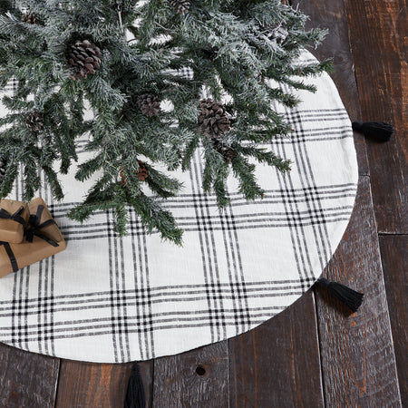 Seasons Crest Black Plaid Tree Skirt 55 By VHC Brands