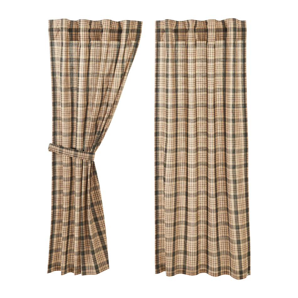 Mayflower Market Cider Mill Plaid Short Panel Set of 2 63x36 By VHC Brands