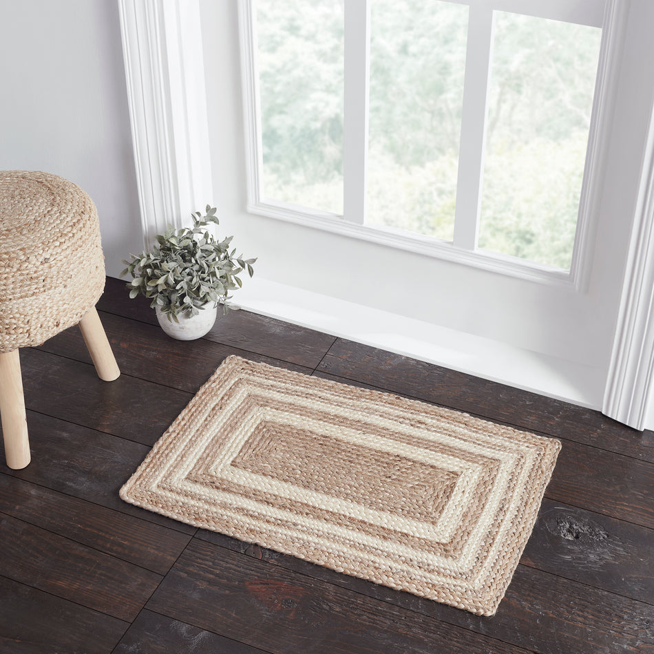 Natural & Creme Jute Rug Rect w/ Pad 20x30