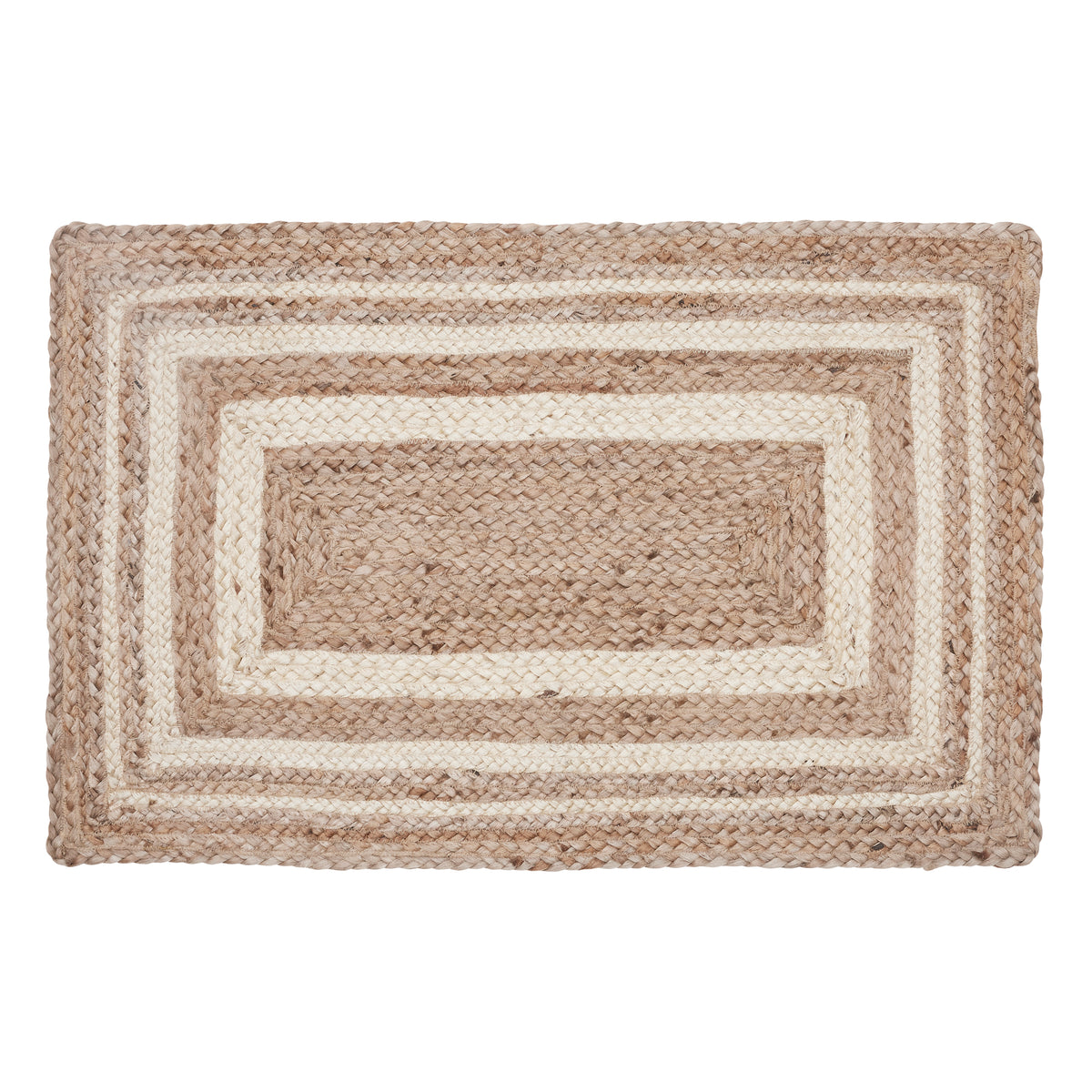 April & Olive Natural & Creme Jute Rug Rect w/ Pad 20x30 By VHC Brands