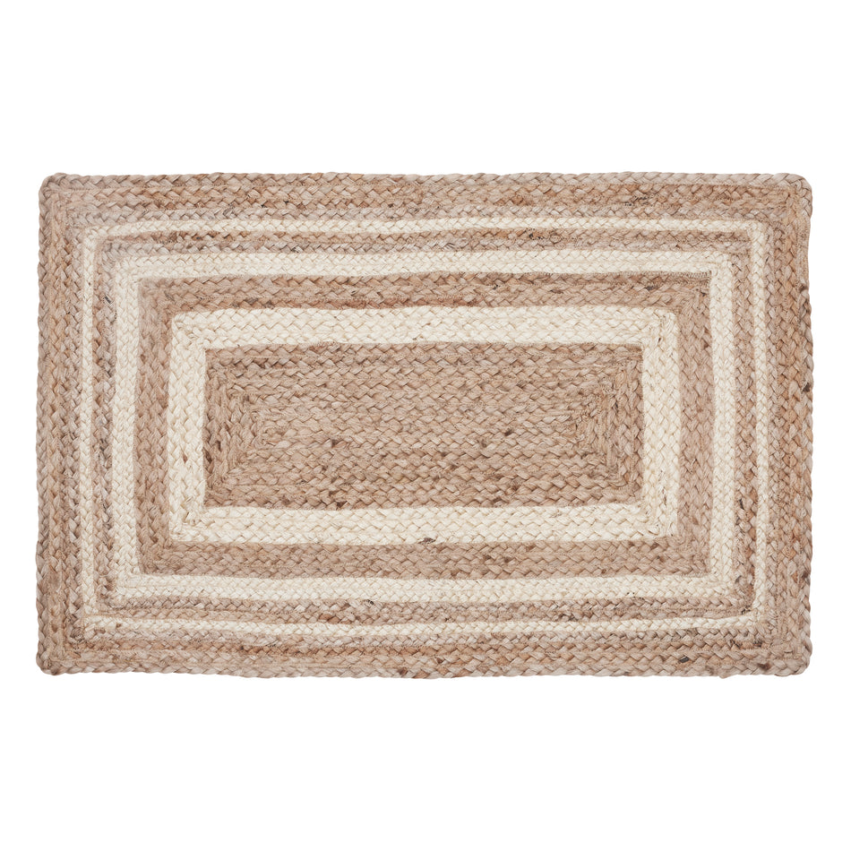 April & Olive Natural & Creme Jute Rug Rect w/ Pad 20x30 By VHC Brands