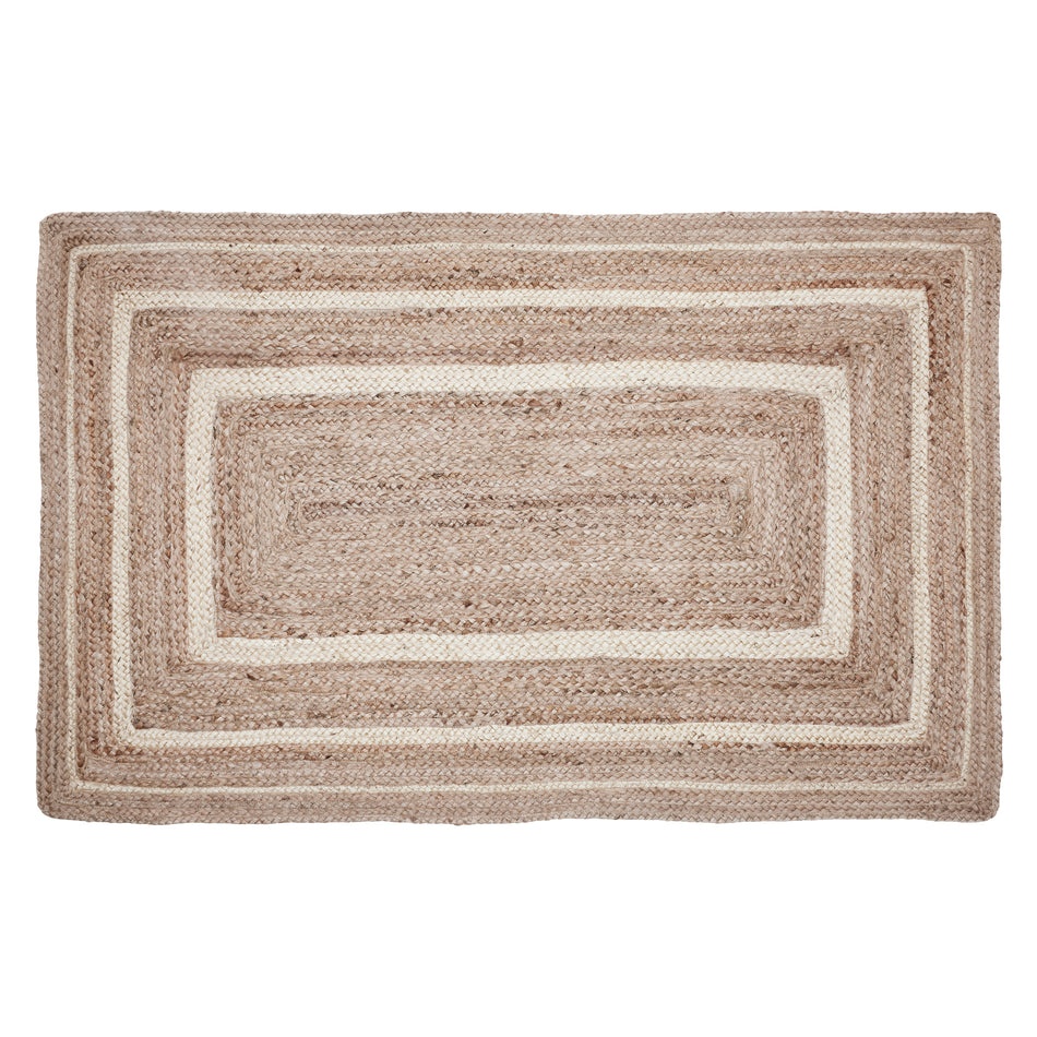 April & Olive Natural & Creme Jute Rug Rect w/ Pad 27x48 By VHC Brands