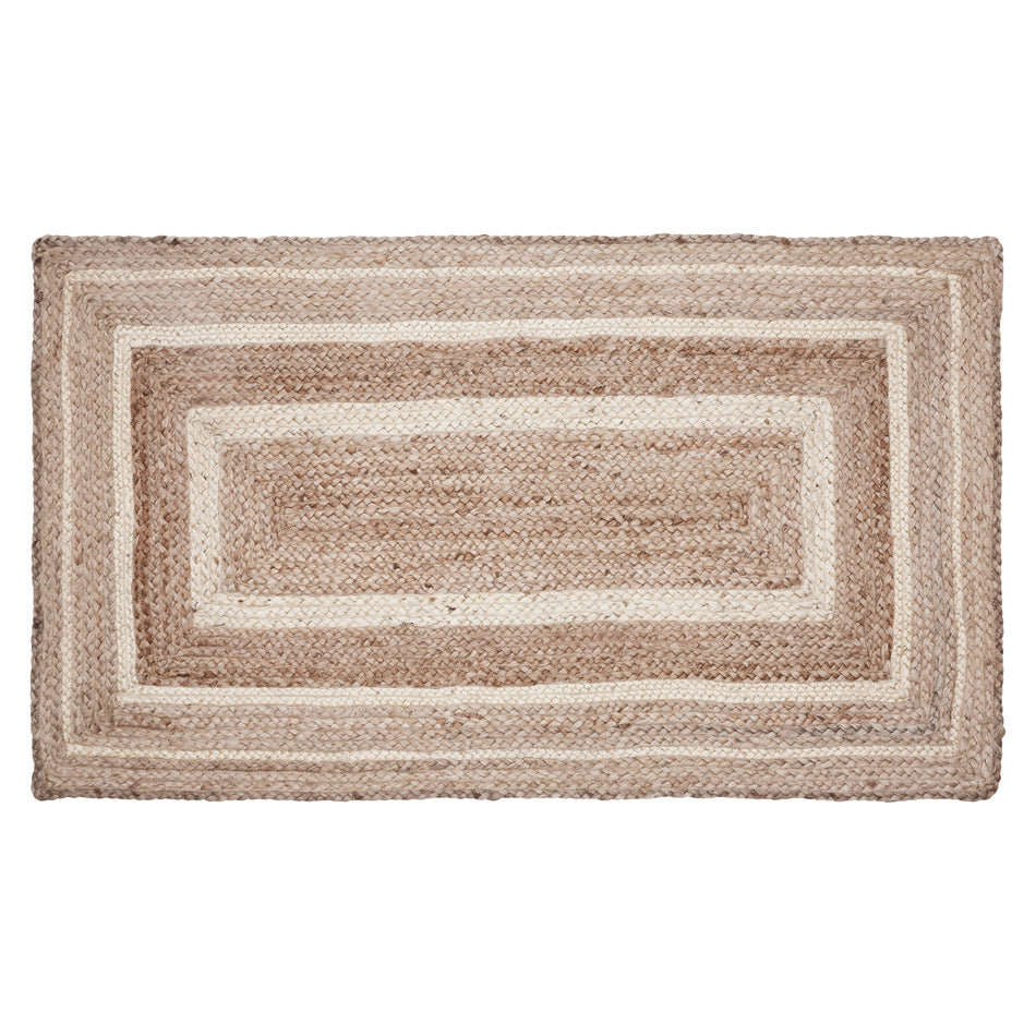 April & Olive Natural & Creme Jute Rug Rect w/ Pad 36x60 By VHC Brands