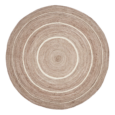 April & Olive Natural & Creme Jute Rug w/ Pad 6ft Round By VHC Brands