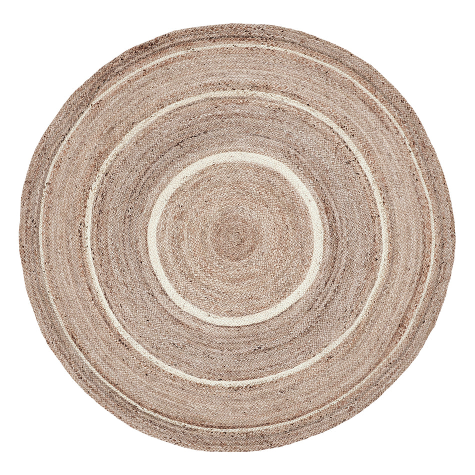 April & Olive Natural & Creme Jute Rug w/ Pad 8ft Round By VHC Brands