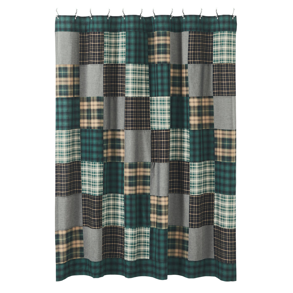 April & Olive Pine Grove Patchwork Shower Curtain 72x72 By VHC Brands