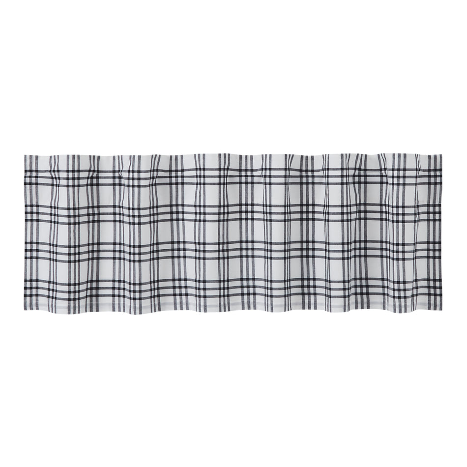 April & Olive Sawyer Mill Black Plaid Valance 16x60 By VHC Brands