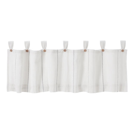 April & Olive Stitched Burlap White Valance 16x60 By VHC Brands