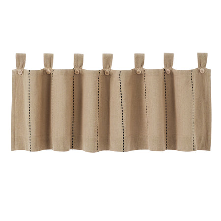 April & Olive Stitched Burlap Natural Valance 16x60 By VHC Brands