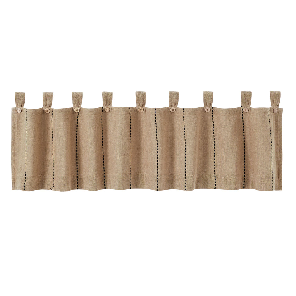 April & Olive Stitched Burlap Natural Valance 16x72 By VHC Brands