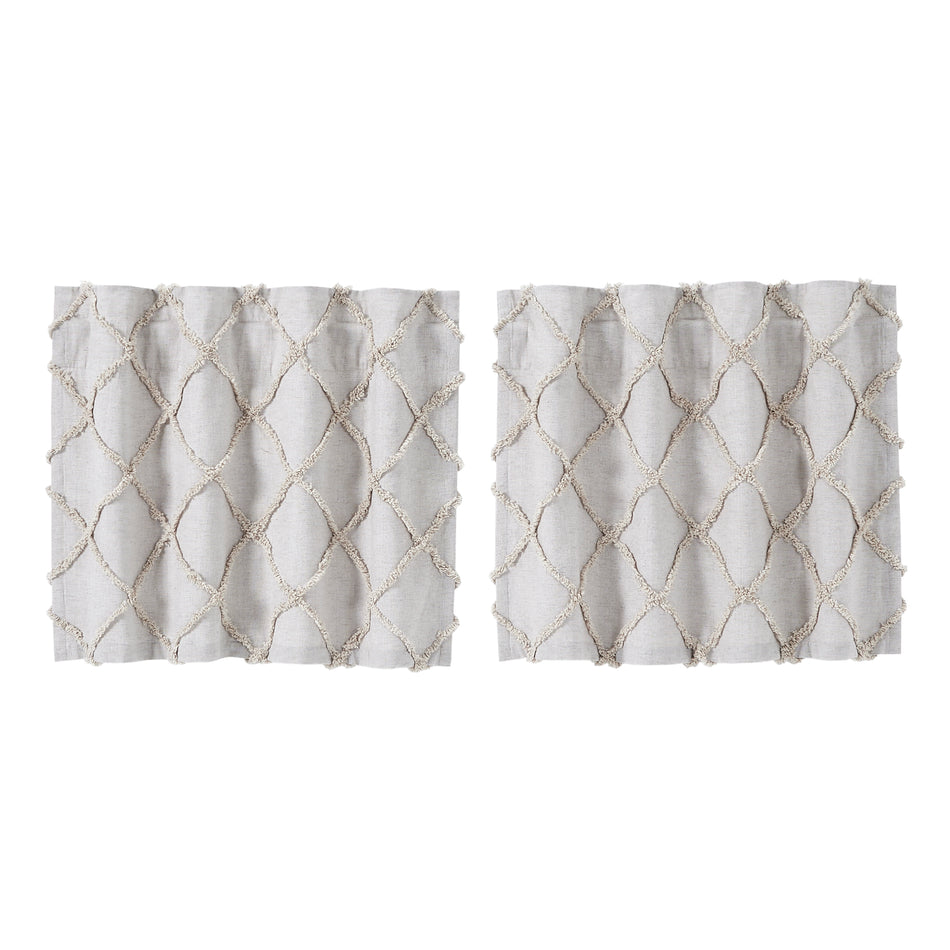 April & Olive Frayed Lattice Oatmeal Tier Set of 2 L24xW36 By VHC Brands