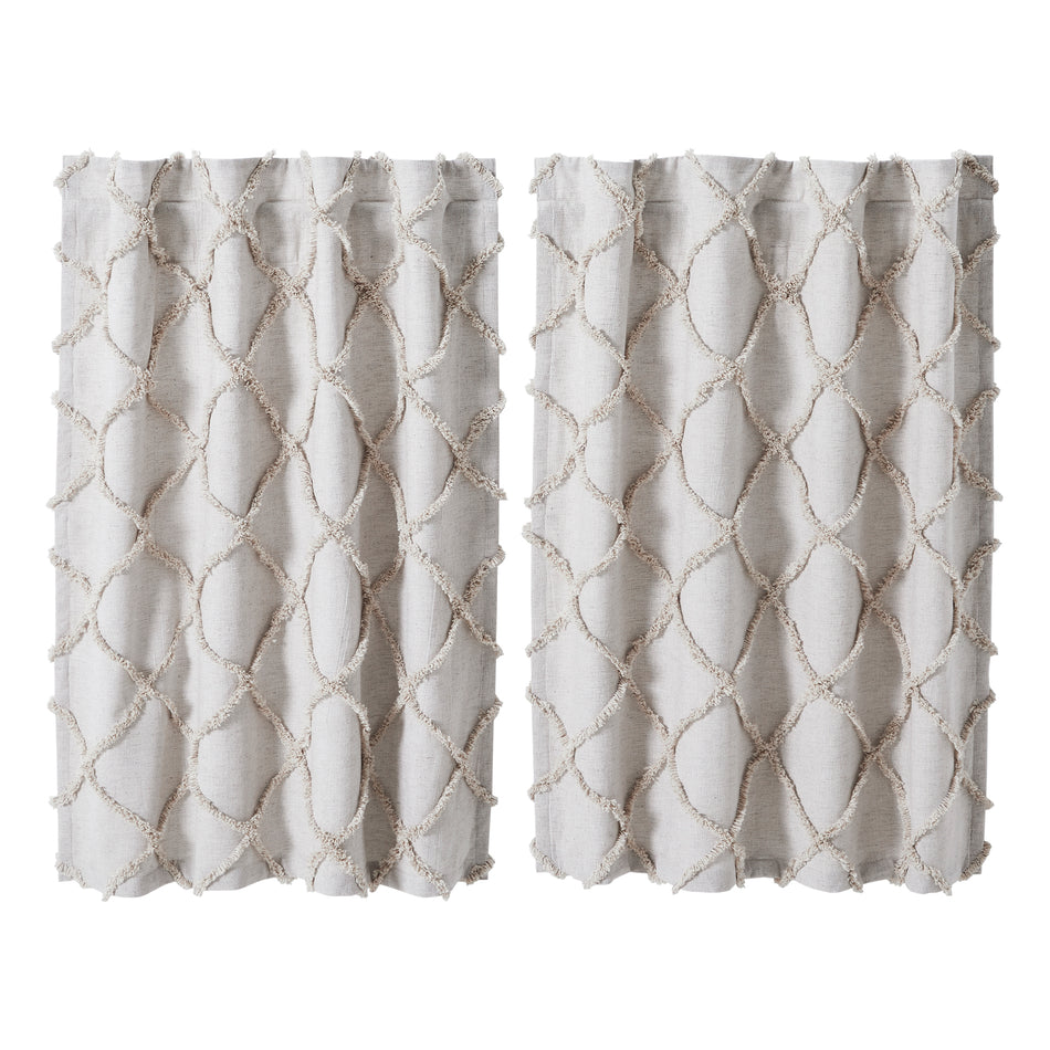 April & Olive Frayed Lattice Oatmeal Tier Set of 2 L36xW36 By VHC Brands