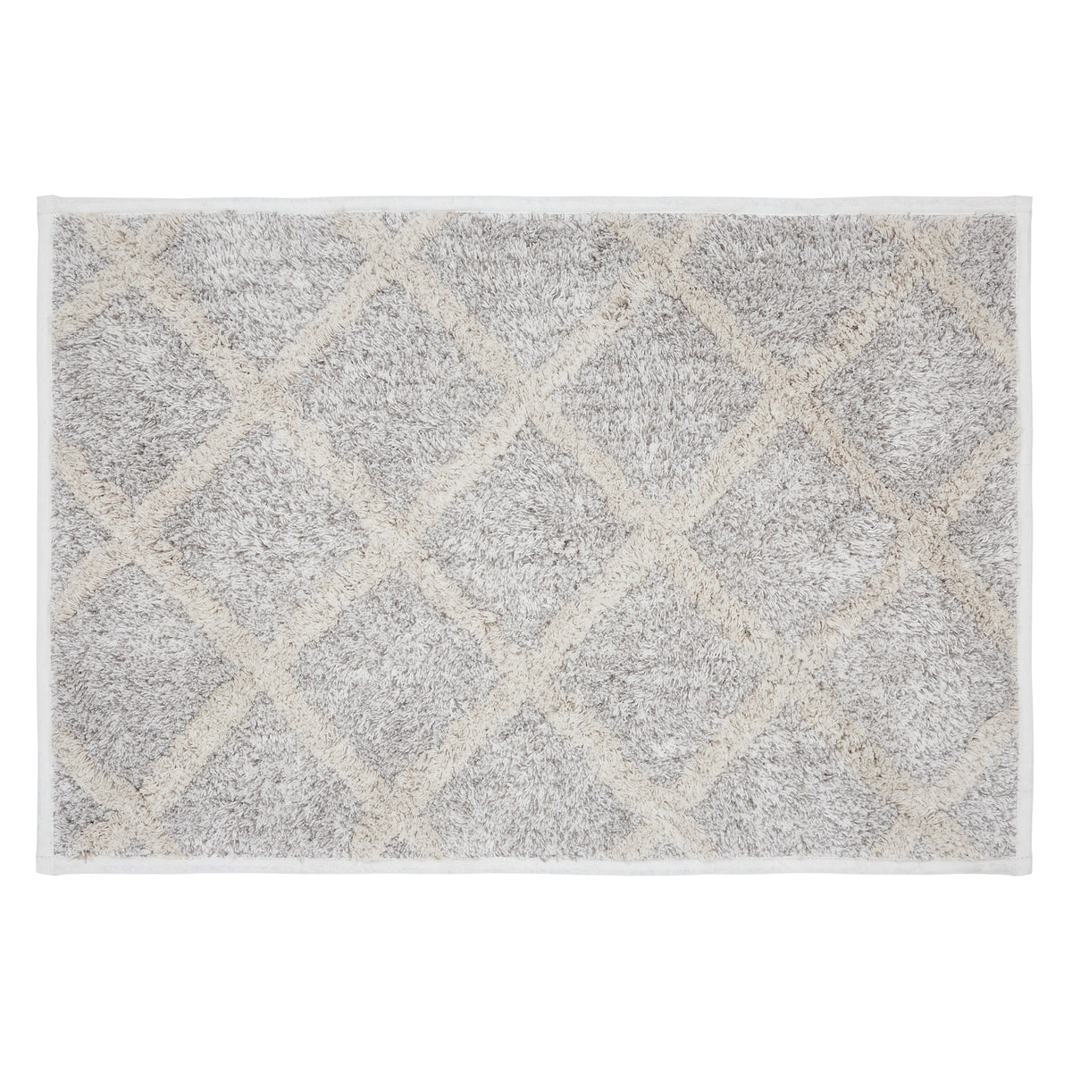 April & Olive Frayed Lattice Oatmeal Bathmat 20x30 By VHC Brands