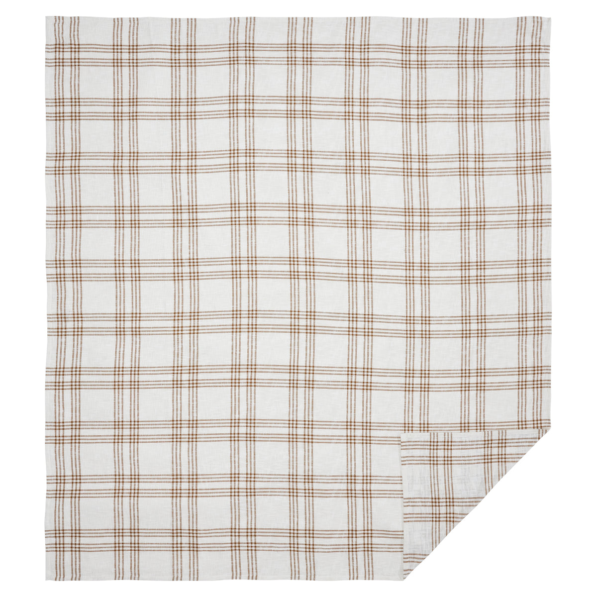April & Olive Wheat Plaid Queen Coverlet 94x94 By VHC Brands