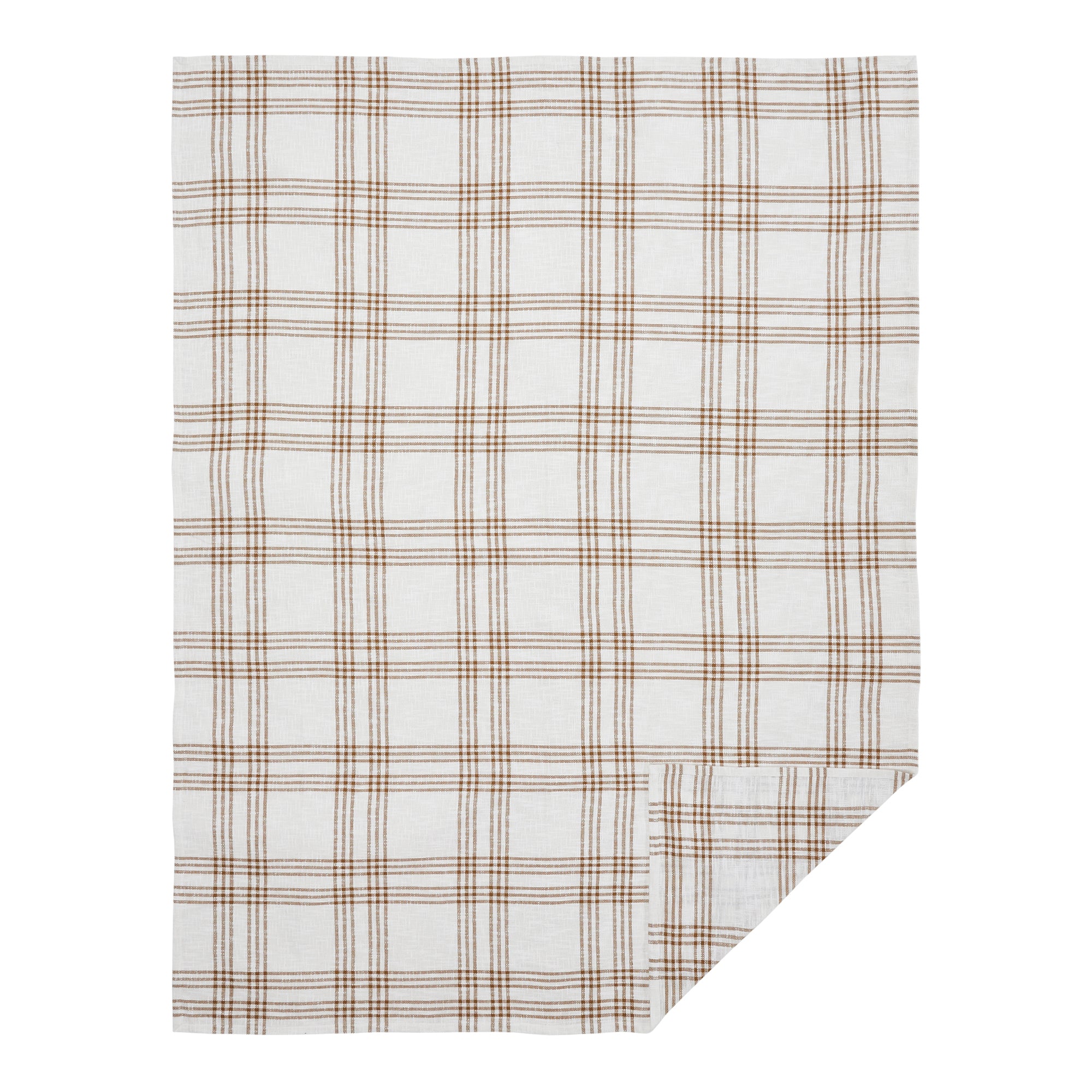 April & Olive Wheat Plaid Twin Coverlet 70x90 By VHC Brands