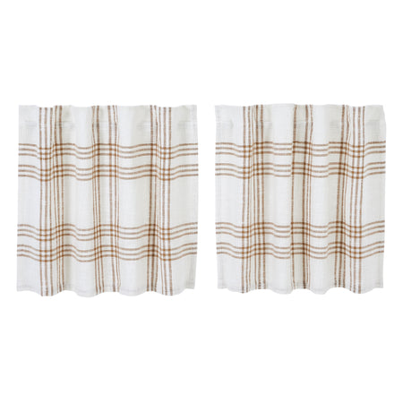 April & Olive Wheat Plaid Tier Set of 2 L24xW36 By VHC Brands