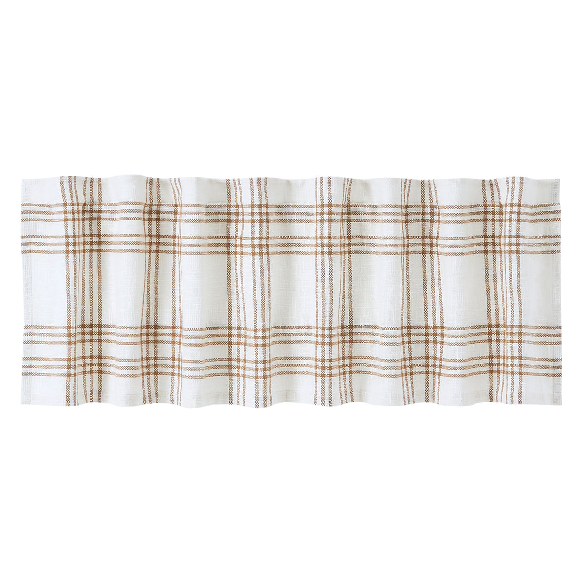 April & Olive Wheat Plaid Valance 19x72 By VHC Brands