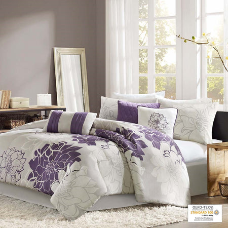 Madison Park Lola Comforter Set - Purple - Queen Size