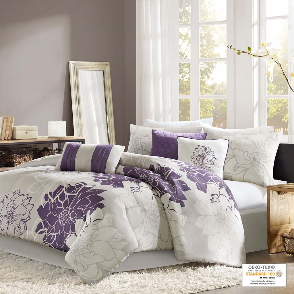Madison Park Lola Comforter Set - Purple - Cal King Size