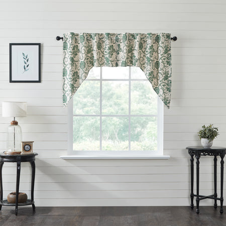 April & Olive Dorset Green Floral Swag Set of 2 36x36x16 By VHC Brands