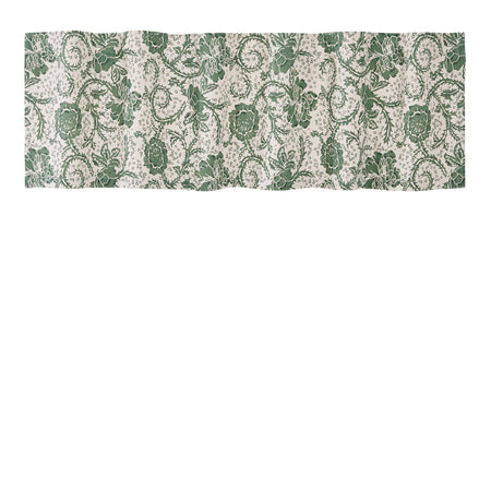 April & Olive Dorset Green Floral Valance 16x60 By VHC Brands